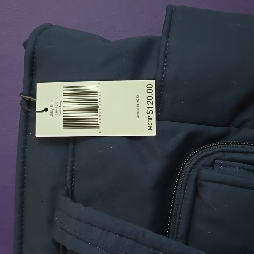Vera Bradley "Classic Navy" Utility Tote - Picture 2 of 5